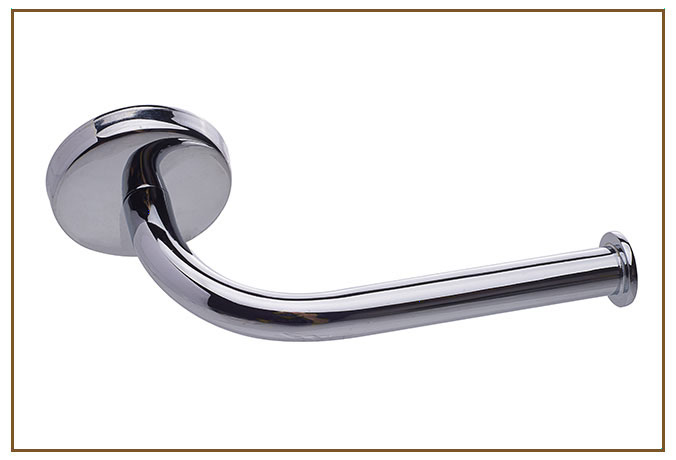 Papeleira Simples CLASSIC Linarte — Papeleira simples da linha Classic em metal cromado, com braço curvo arredondado e base oval para fixação na parede.