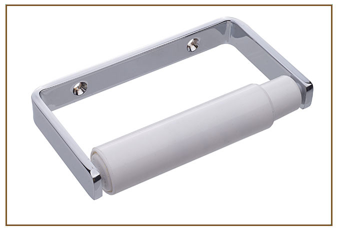 Papeleira light sem Tampa COMPLEMENTOS Linarte — Papeleira light sem tampa, de parede, com armação metálica cromada retangular e rolete plástico branco removív…