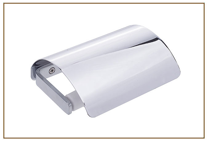 Papeleira light com Tampa COMPLEMENTOS Linarte — Papeleira light com tampa curva em metal cromado polido, protegendo o rolo de papel higiênico.