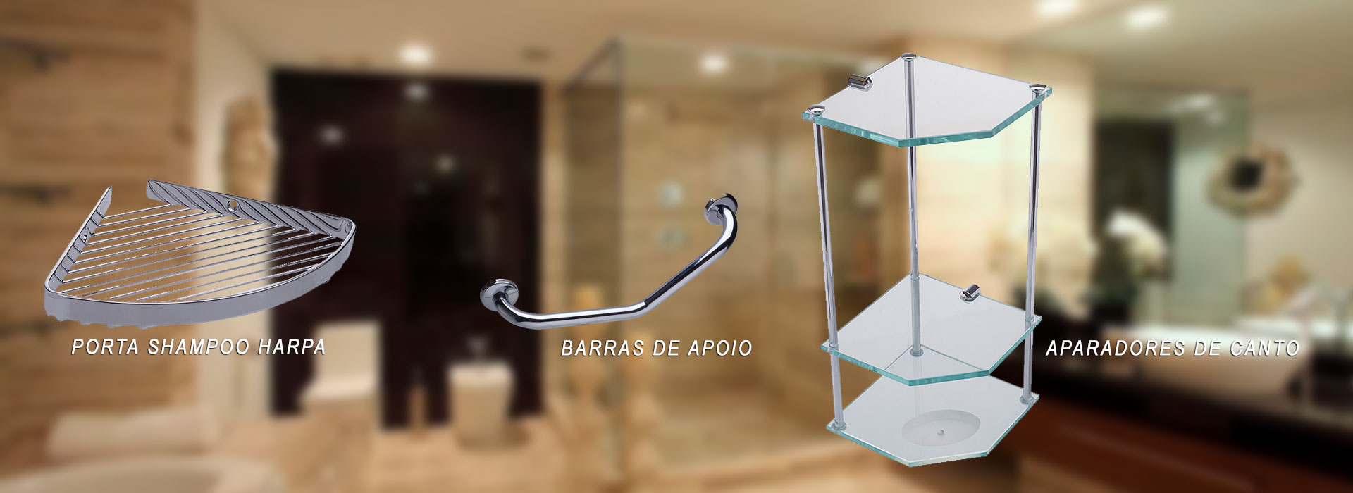 Ambiente de banho com acessórios finos Linarte